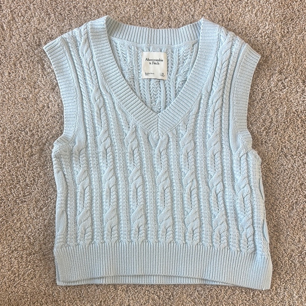 Abercrombie & Fitch Light Blue V-Neck Sweater